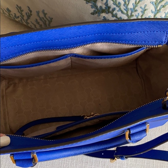 Michael Kors blue saffiano satchel and wallet set - Picture 6 of 12